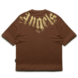 Palm Angels Big Neck Logo Loose Tee - Brown