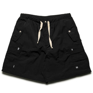 Palm Angels Palm Type Loose Cargo Shorts - Black