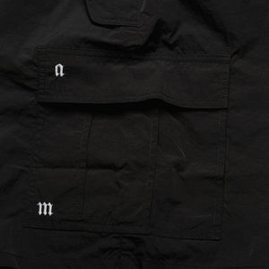 Palm Angels Palm Type Loose Cargo Shorts - Black