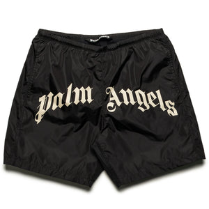 Palm Angels Curved Logo Classic Swimshort - Black