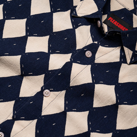 Pleasures Diamond Button Down - Navy