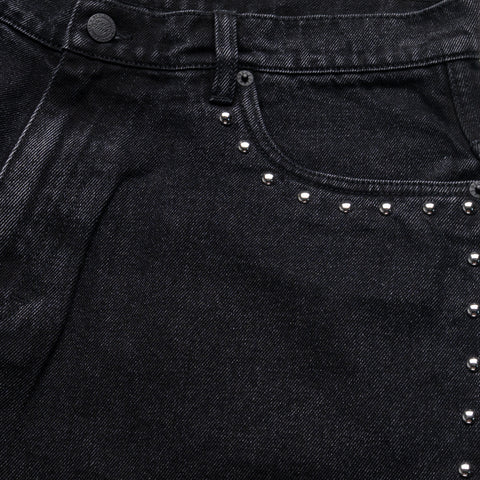 Pleasures Lucky Studded Jorts - Black