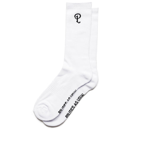 Politics P Logo Socks - White