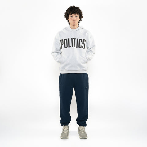 Politics Brick Logo Hoodie - Heather Grey