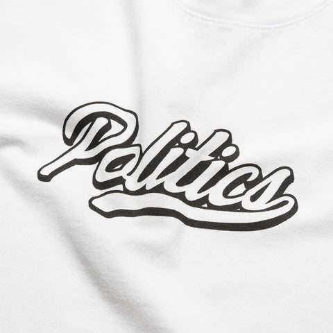 Politics Alt Script Tee - White