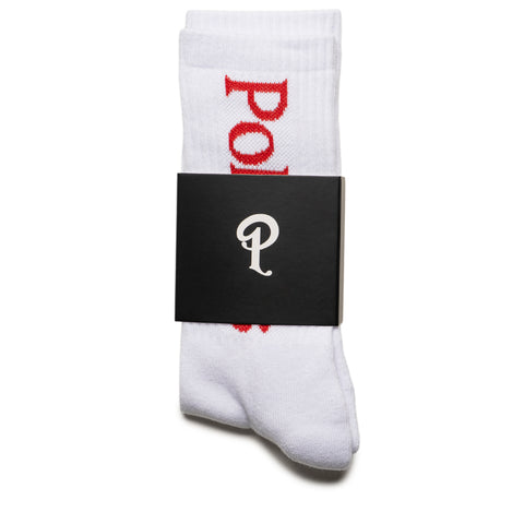 Politics Kai Serif Logo Socks - White/Red
