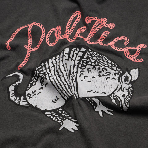 Politics Armadillo Tee - Vintage Black