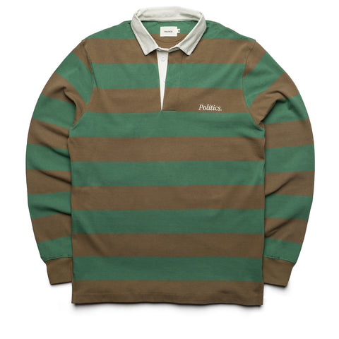 Politics Rugby Shirt - Green/Brown