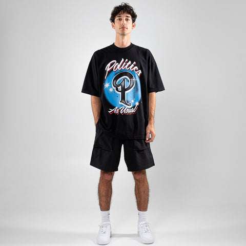 Politics Airbrush Tee - Black