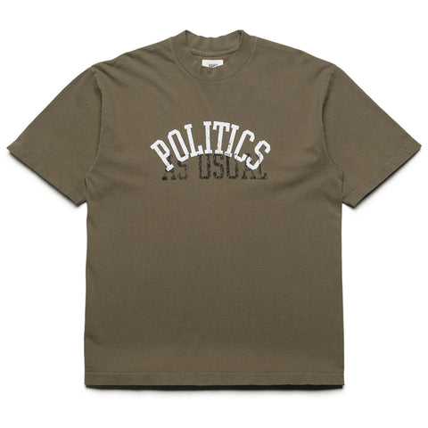 Politics Block Tee - Army Green