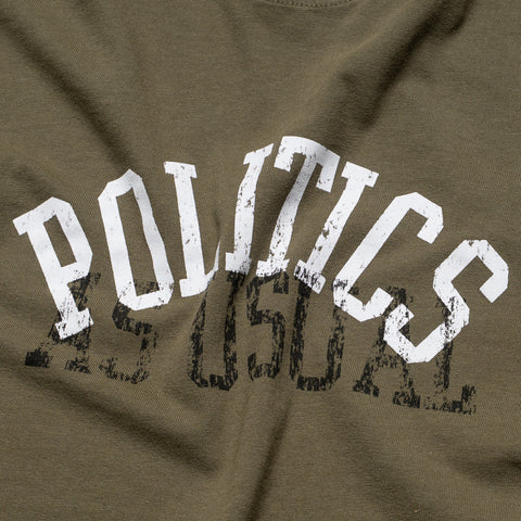 Politics Block Tee - Army Green
