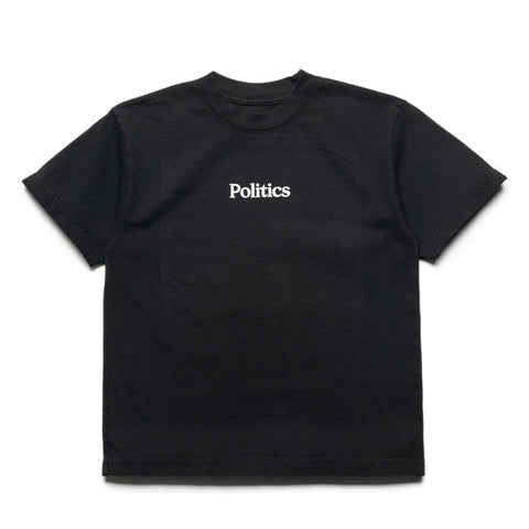 Kids Politics Core Tee - Off Black