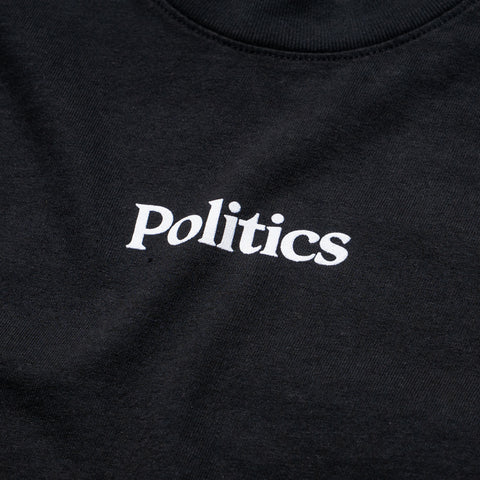 Kids Politics Core Tee - Off Black