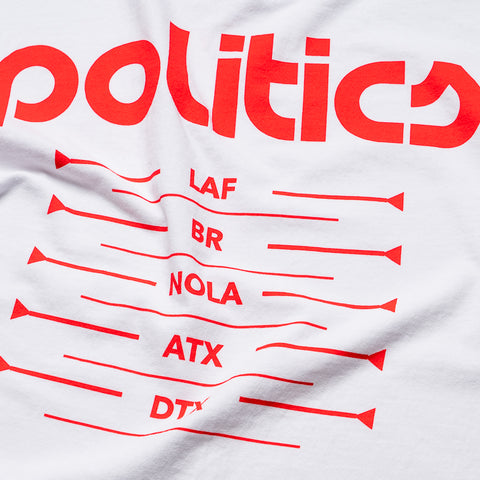 Politics Glass Tee - White