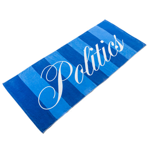 Politics Harbor Docks Beach Towel - Striped Blue