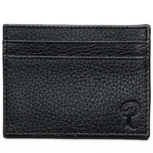 Politics Leather Card Holder - Black