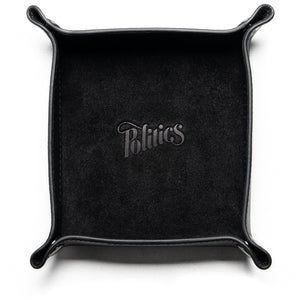 Politics Leather Valet Tray - Black
