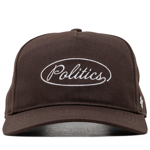 Politics x '47 Alternate Script Logo Hitch Snapback - Brown