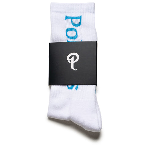 Politics Serif Logo Socks - White/Blue