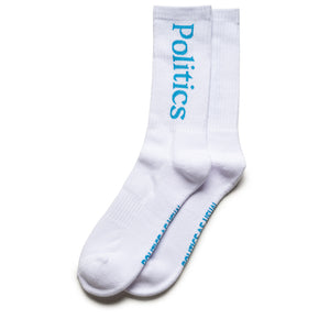 Politics Serif Logo Socks - White/Blue