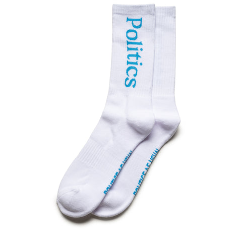 Politics Serif Logo Socks - White/Blue