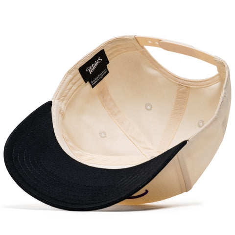 Politics Script A-Frame Snapback - Cream/Purple