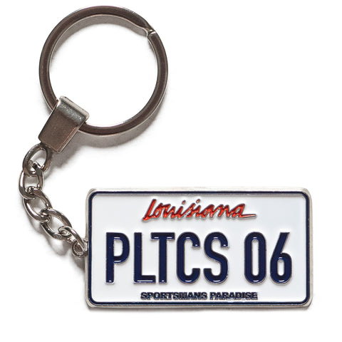 Politics Louisiana License Plate Keychain - White