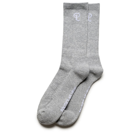 Politics P Logo Socks - Grey/White