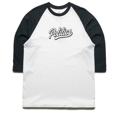 Politics Script Raglan - White/Black