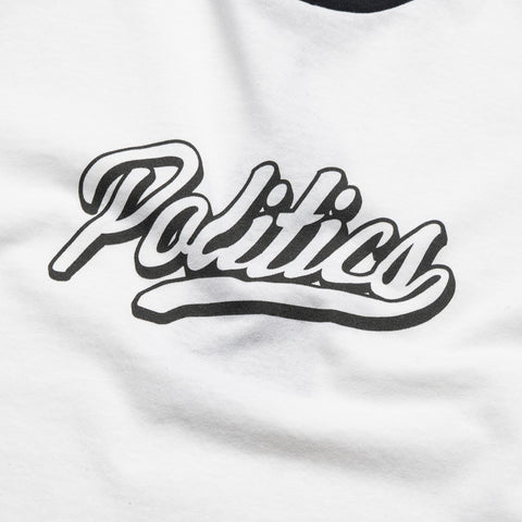 Politics Script Raglan - White/Black