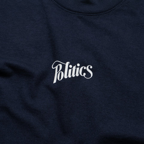 Politics Core Script Tee - Navy