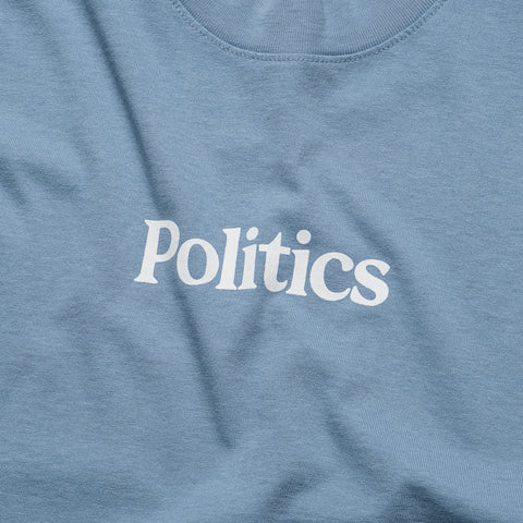 Politics Serif Logo Tee - Clear Blue