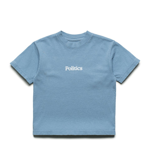 Kids Politics Serif Logo Tee - Clear Blue