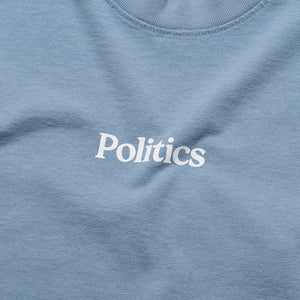 Kids Politics Serif Logo Tee - Clear Blue