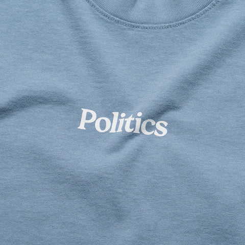 Kids Politics Serif Logo Tee - Clear Blue