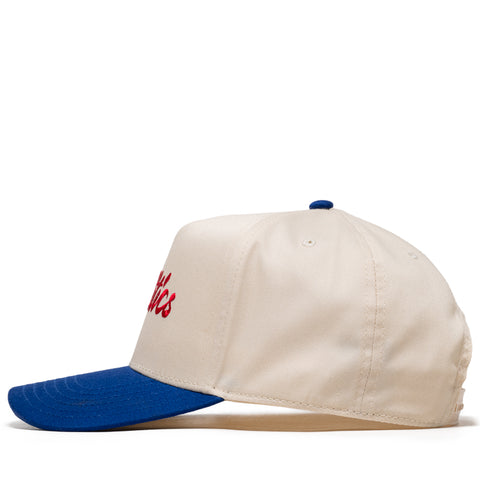 Politics Script A-Frame Snapback - Cream/Blue