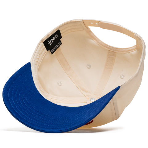 Politics Script A-Frame Snapback - Cream/Blue
