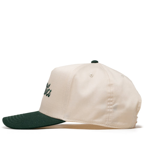 Politics Script A-Frame Snapback - Cream/Green