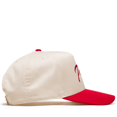 Politics Script A-Frame Snapback - Cream/Red