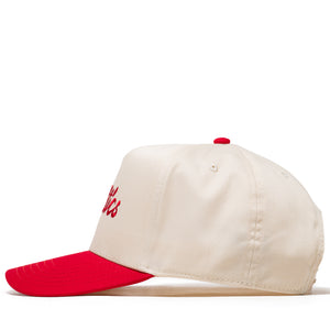 Politics Script A-Frame Snapback - Cream/Red