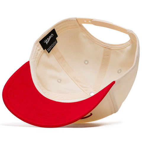 Politics Script A-Frame Snapback - Cream/Red