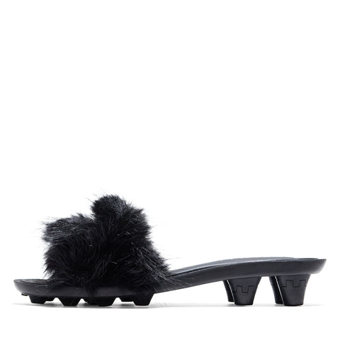 Women's Fenty x Puma Chic Fur Slide - Black/Silver