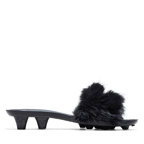Women's Fenty x Puma Chic Fur Slide - Black/Silver
