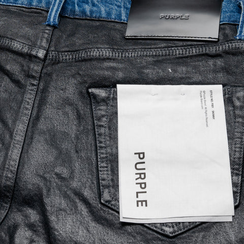 Purple Brand Low Rise Skinny Leg Coated Indigo Jean - Black