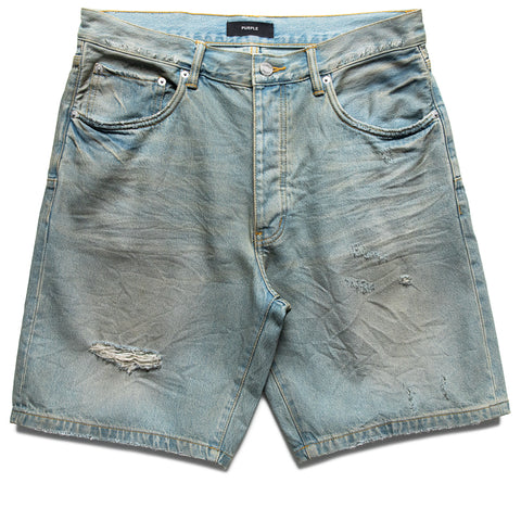 Purple Brand Dirty Vintage Denim Shorts - Light Indigo