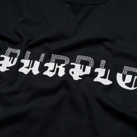 Purple Brand Split Wordmark Tee - Black