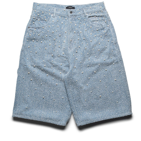 Purple Brand Textured Pearl Denim Shorts - Light Indigo
