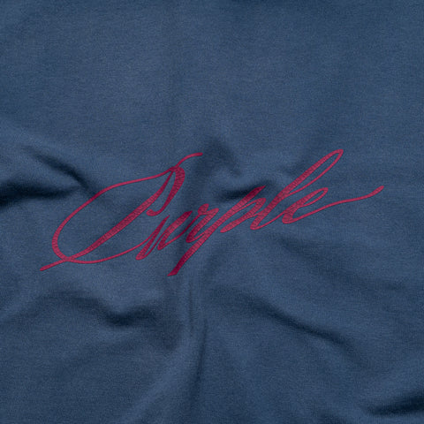 Purple Brand Slanted Script Tee - Blue
