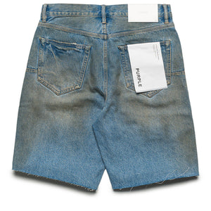 Purple Brand High Summer Destroy Denim Shorts - Mid Indigo