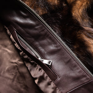 Purple Brand Shearling Zip Up Jacket - Brown